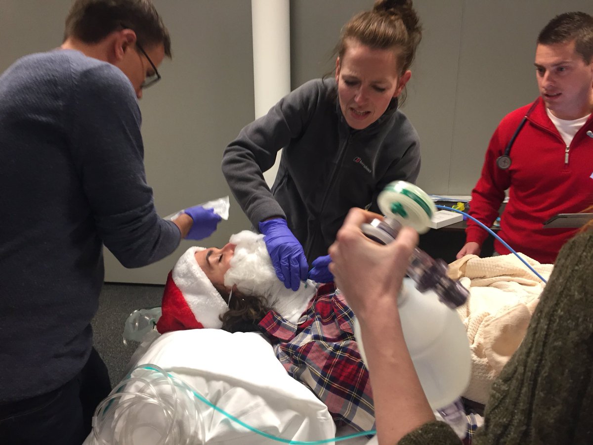 drbear13's tweet photo. I believe we just saved Santa Claus!Be prepared to perform a surgical airway, share your mental model and work as a team #EMMasterclass #MNSHA https://t.co/7gzRbZtr0I