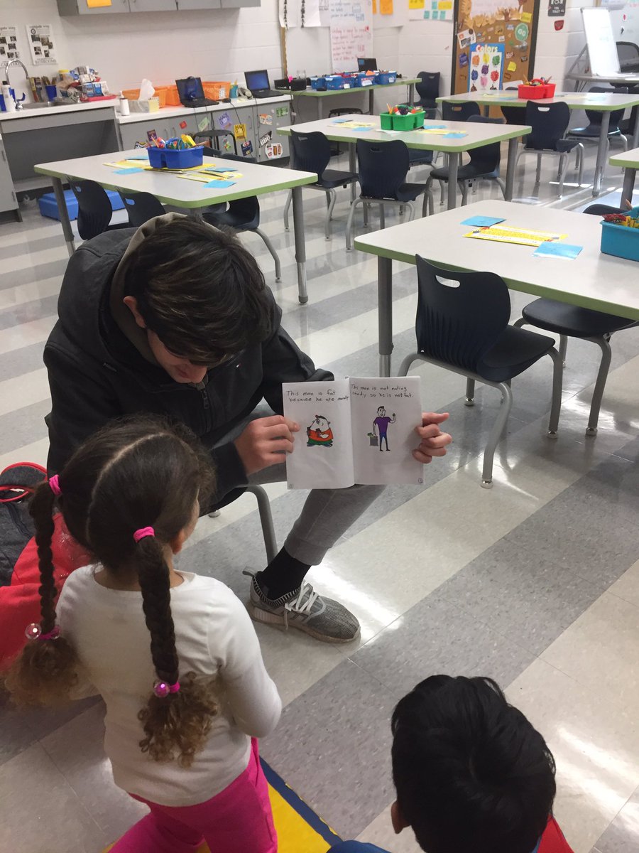 GCMarshallMath's tweet photo. Marshall Geometry students share their original Math storybooks with Westgate kids!  Math=Literacy!  @GCMarshallMath @MStatesmen   @FCPSR2 https://t.co/fmq2ApgwLz