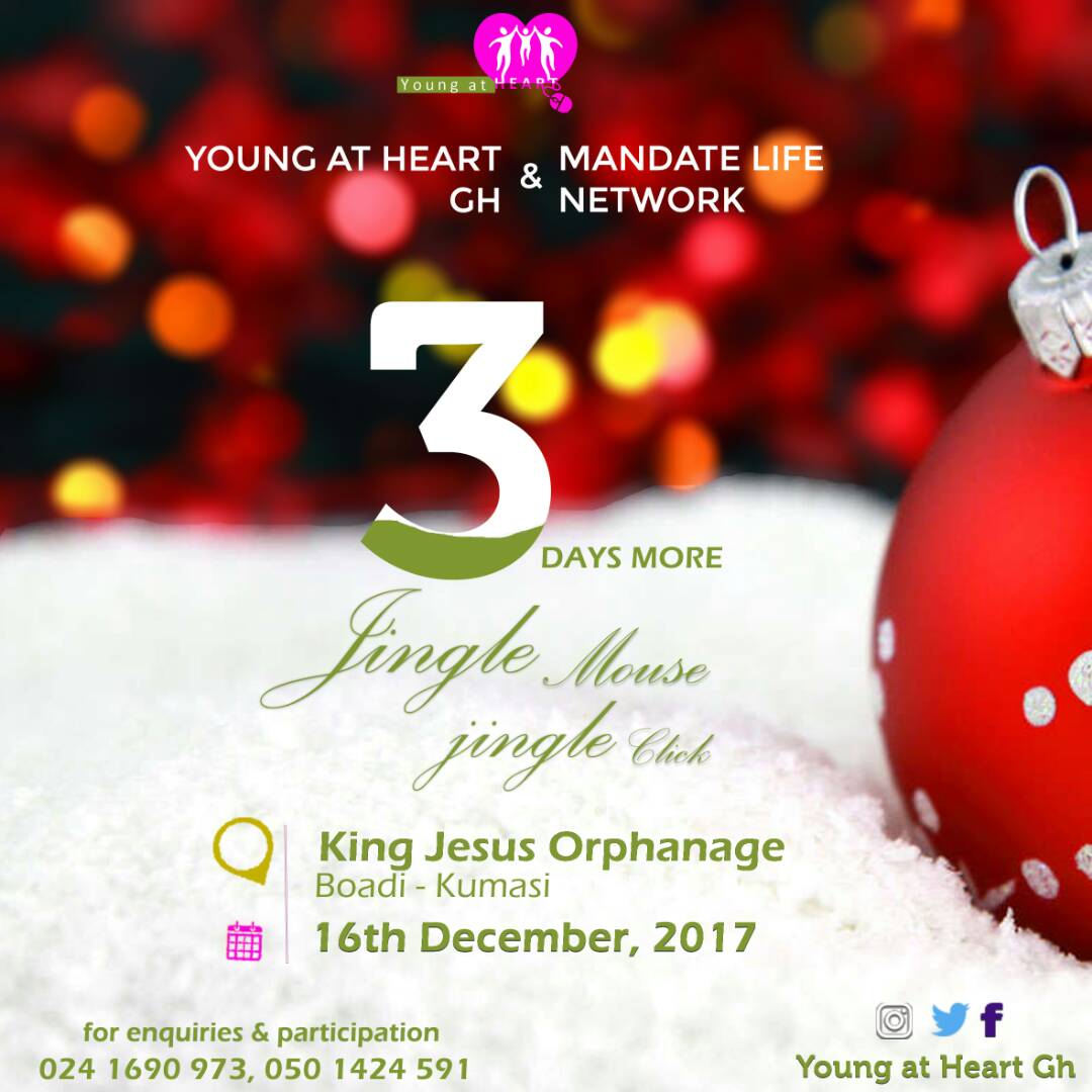 de_lalie's tweet photo. π·π·3 days more.. Let's do this for the kids at the King Jesus Orphanage, Kumasi. Join @youngatheartgh on December 16, 2017 for #JingleMouseJingleClick Christmas party
#FunMeetsTech https://t.co/YOwdlwP9yi