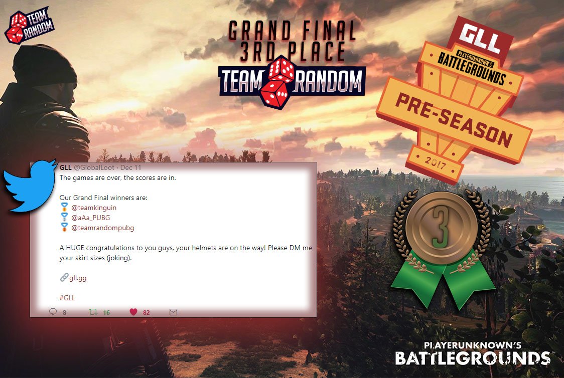 teamrandompubg's tweet image. Team Random 3rd in GLL!
(Played last week, our reporting skills these past days have been delayed due to the @pubgonline qualifier. Due to us delaying this however, we are now ready and tuned for the Championship to be played today and tomorrow at 21:00 CET. Be there!
GL HF