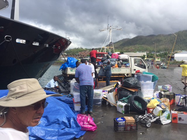 YachtAidGlobal's tweet photo. CONGRATS to M/Y Slipstream, ECO MER, Government of Dominica, our fab port agent + everyone else involved in bringing 30 m3 of relief goods to Dominica. Your continued donations + work are making such an impact with recovery and rebuilding! #EcoMer #YachtAidGlobal #HurricaneRelief https://t.co/i26XZeF4vS
