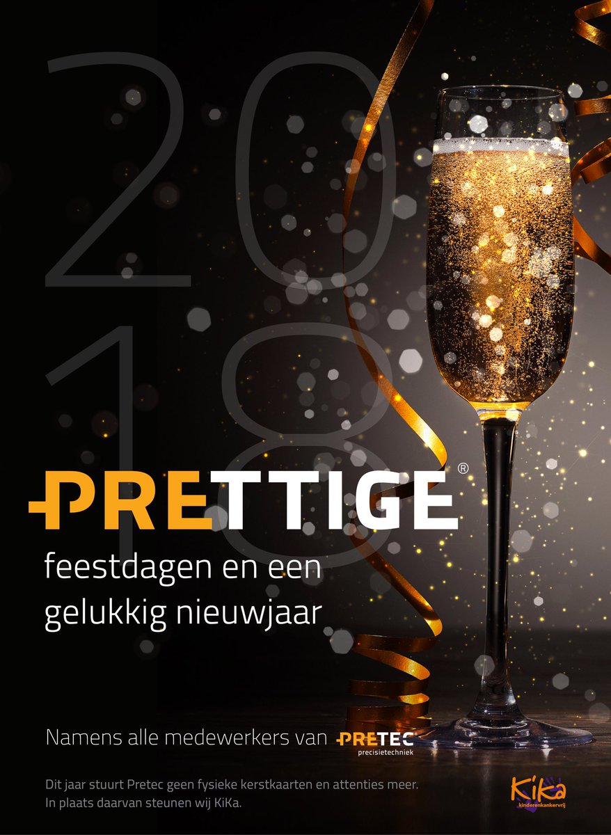 Pretec is gesloten van 25-12-2017 t/m 01-01-2018