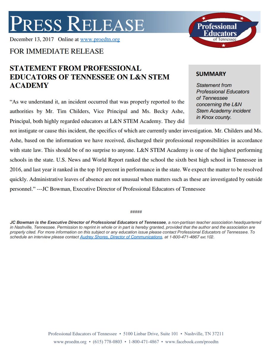 dev_ceb's tweet photo. WE HAVE NEWS! A press release was put out by https://t.co/XAfnglQx7p (Professional Educators of TN), here it is #BringBeckyBack #FreeTimChilders https://t.co/qRDxTsQUvn