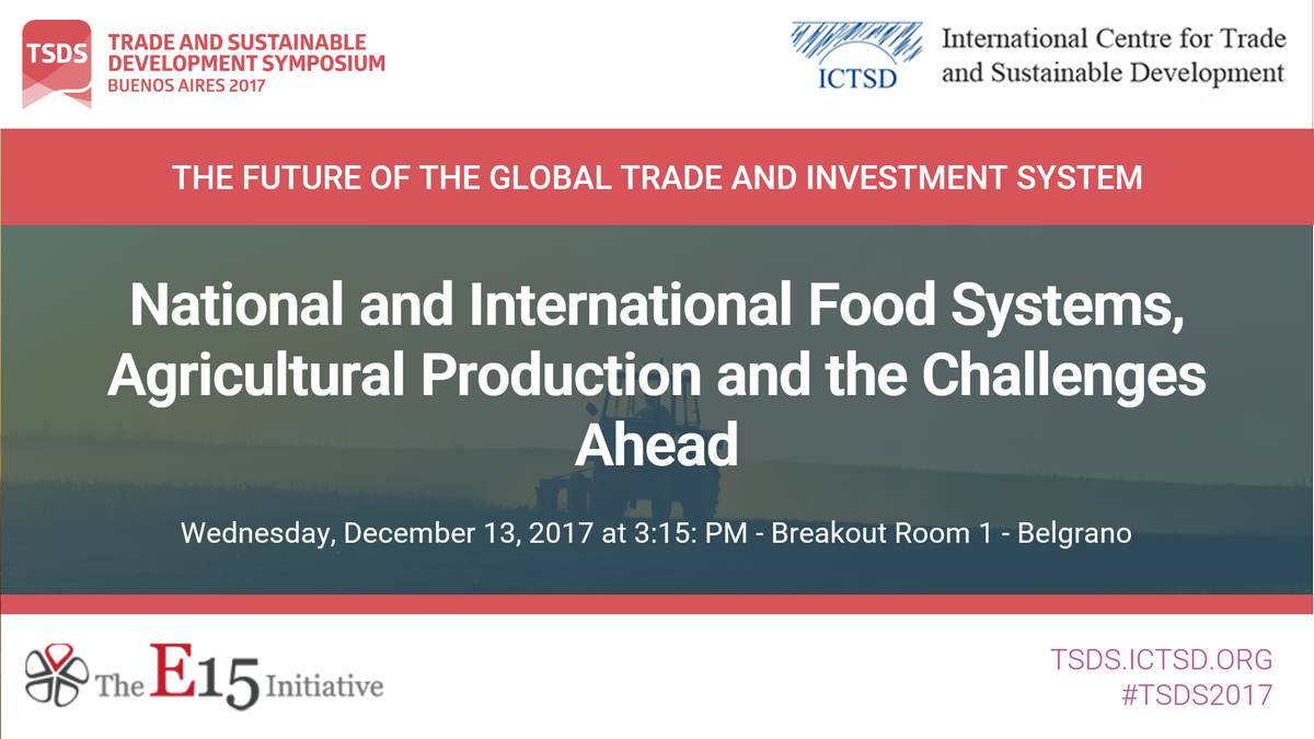 ICTSD's tweet photo. Seeking solutions on #Agriculture, #Trade, #IP, #GlobalGovernance &amp; #Standards

Join the #TSDS2017 conversation live: https://t.co/35jABIeAXt https://t.co/XSAD2HNeyV