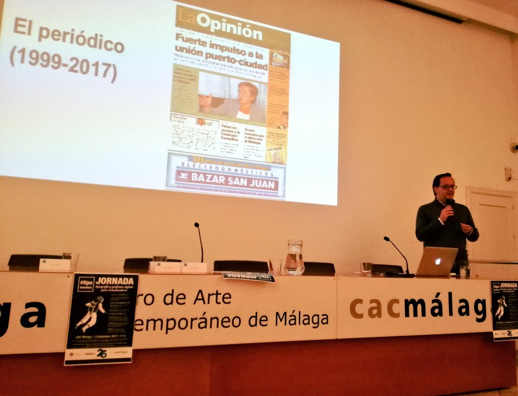 cibermarikiya's tweet photo. La primera portada de @opiniondemalaga, muestra de cómo han evolucionado visualmente los periódicos. Gracias, @Miguelferrary !!! #tipomasters2 #periodismouma https://t.co/aLQ5WL7UL2