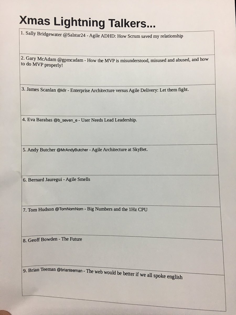 smartinj's tweet photo. @AgileYorkshire @Fruition_IT The line up... https://t.co/iJ2DkTybu4