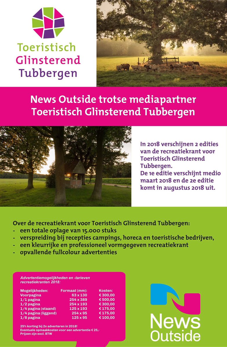#Recreatiekrant uitgegeven door <a href="/News_Outside/">News Outside</a> voor de stichting #Toeristisch #Glinsterend #Tubbergen: newsoutside.nl/nieuws/news-ou…