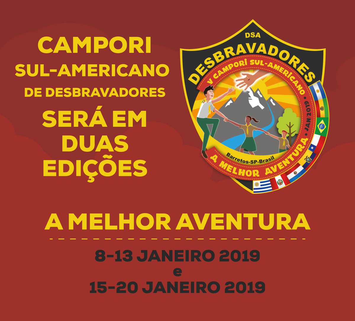 #NOTÍCIA - V Campori Sul-Americano
Saiba mais em: adv.st/camporiDSA-dua…