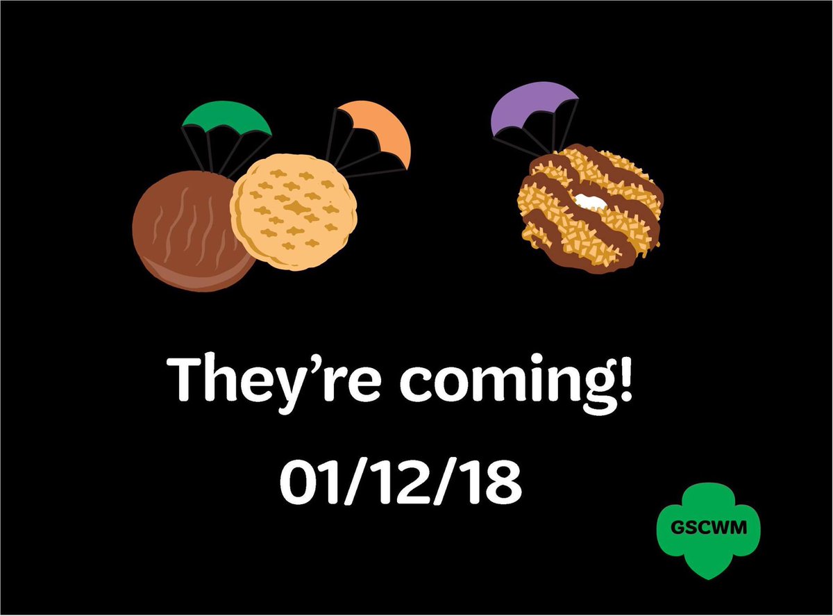 GSCWM's tweet image. We're less than a month away from #GirlScoutCookies! Can't wait to place your order? Your local Cookie Entrepreneur Officer (CEO) is ready to start taking card orders