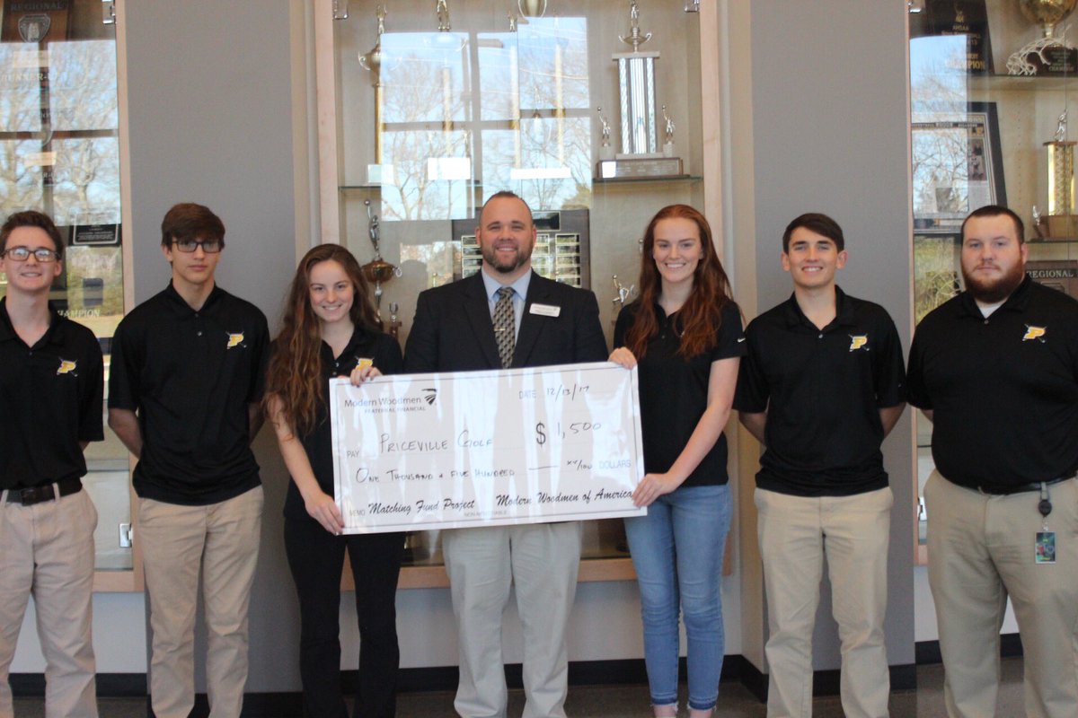 PricevilleGolf's tweet photo. We want to thank @b_abstance with Modern Woodmen for matching our fundraising efforts with a check for $1,500.00 https://t.co/JIHq1vKlJ5