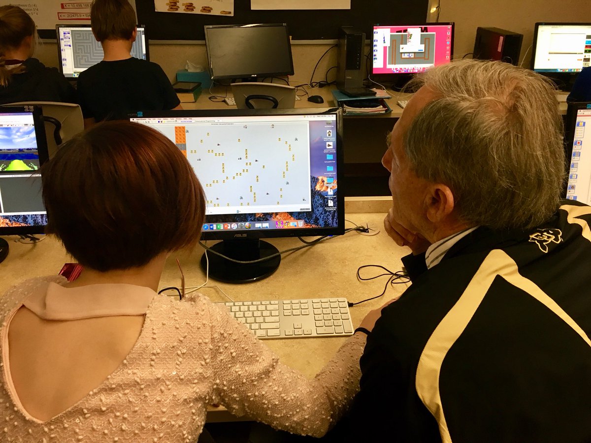 AltonaAP's tweet image. @MollieAKelleher and her @AltonaMS CS students hosting Arcade Day. Visitors invited to try out student designed games. Come see 4 yourself 2morrow; P1, P4, or P5. #amslearns #ScalableGameDesign