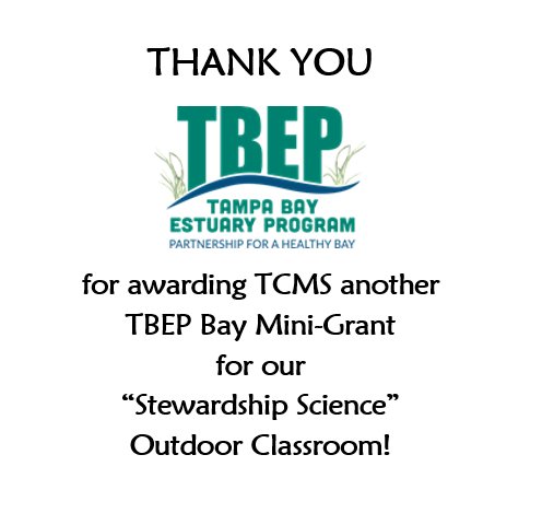 live_laugh_tech's tweet photo. Thank you to the Tampa Bay Estuary Program for their Bay Mini Grant to support our 🔬Stewardship Science Outdoor Classroom 🌱 @TCMStornadoes https://t.co/M71IZFGjLY