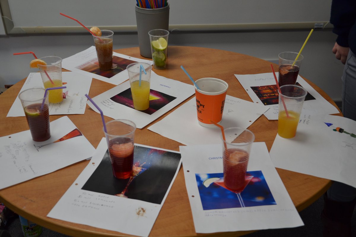 SCFoundationL's tweet photo. Maz's students have had a great day in Maths creating Mocktails! Some creative work understanding capacity and some festive creations were produced! Pam, our guest judge, enjoyed sampling the finished products and there were some delicious drinks. Well done everyone! https://t.co/G6bpXqLfYB