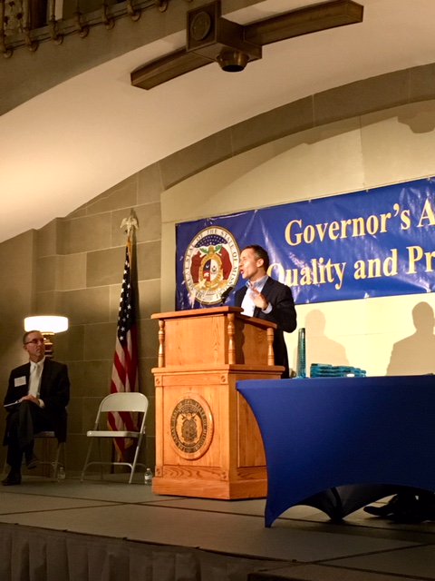 "We work for the people of Missouri, and these public servants have done an outstanding job," <a href="/GovGreitensMO/">Gov. Eric Greitens</a> honors state employee work teams with Governor's Award for Quality &amp; Productivity. 

RELEASE: oa.mo.gov/commissioners-… #JCMO #moleg #mogov