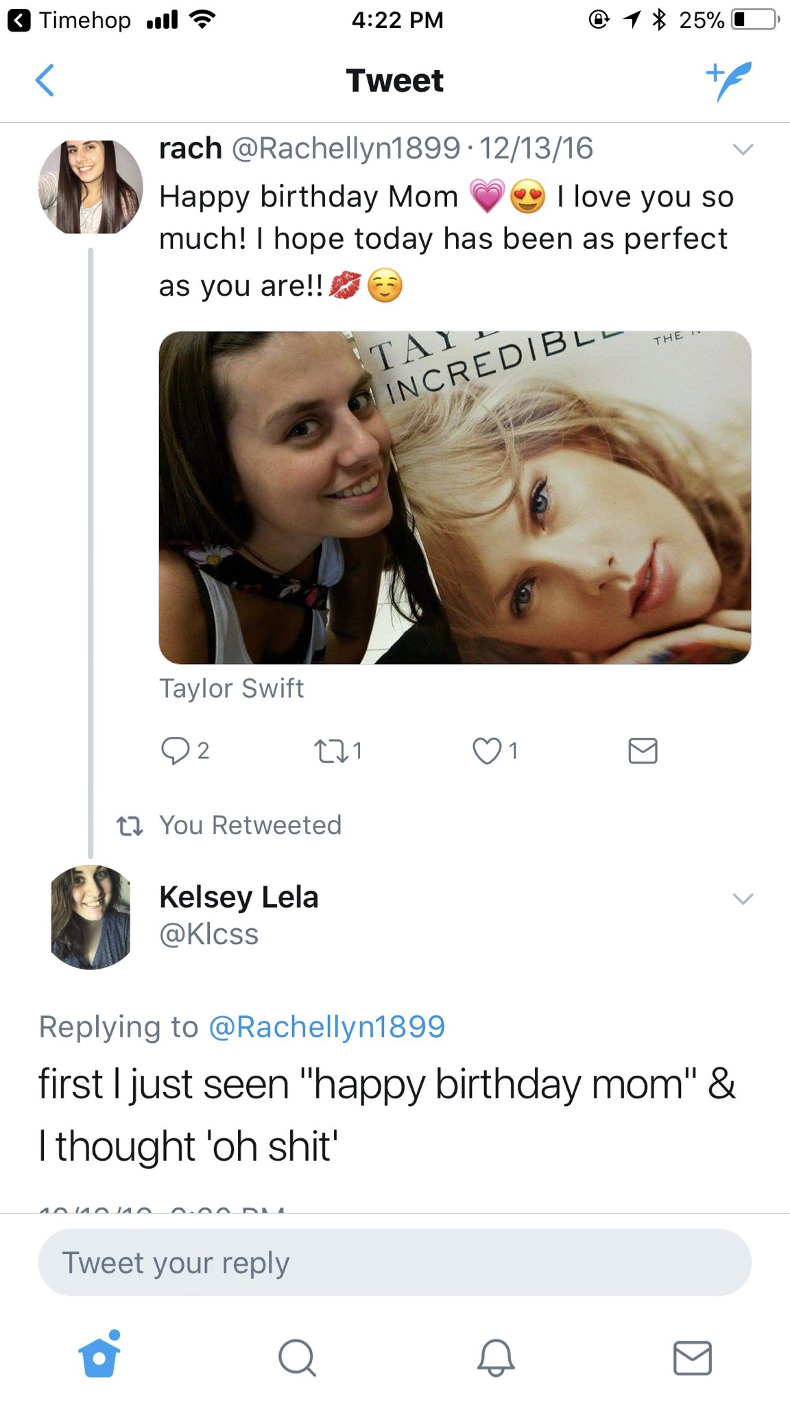 Happy birthday Taylor swift   From my sister in heaven & I 