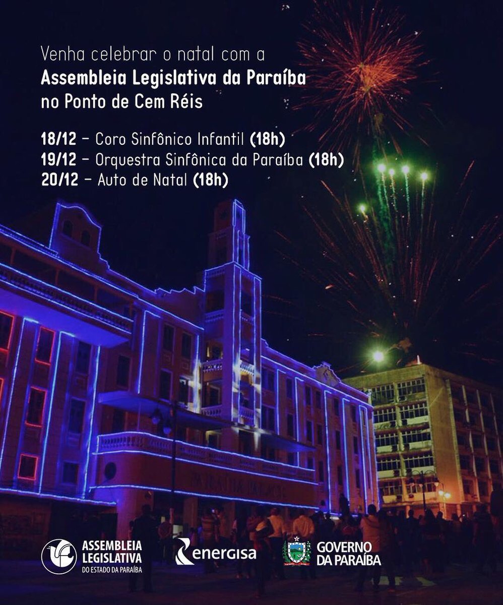gervasiomaia's tweet photo. A programação de Natal da Assembleia Legislativa tem início na próxima segunda-feira, às 18 horas, com o coro infantil da Funesc. 
Convidamos vocês para participar conosco desse momento tão especial. 
#Programacaonatalina #ALPB #centroadmALPB #PontoCemReis #JoaoPessoa #Paraiba https://t.co/3GJwvKH8hY