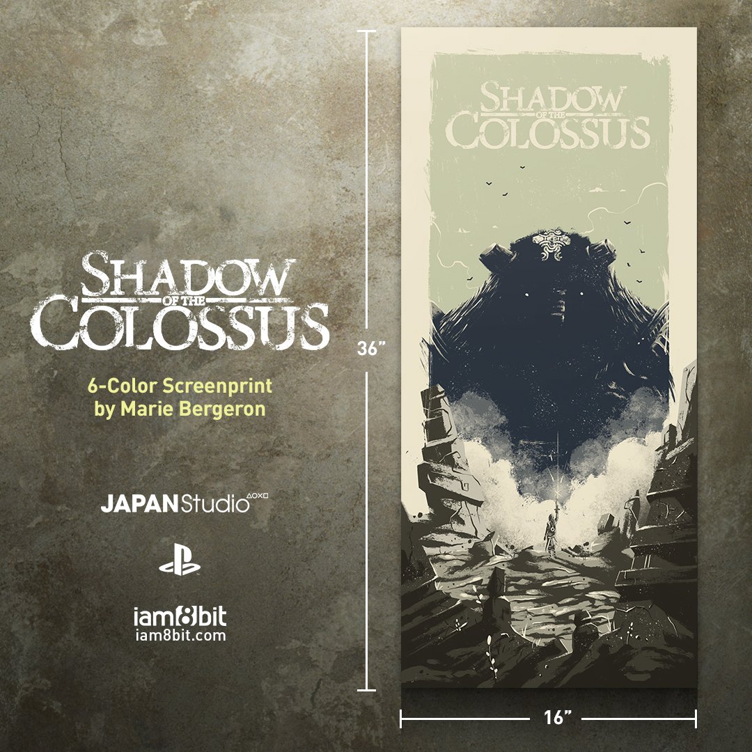 iam8bit's tweet photo. Miss #PSX? Luckily, we saved some Shadow of the Colossus screenprints by Marie Bergeron JUST for YOU! Limited Edition of 350. Hurry up @ https://t.co/DuoL1vMjcG https://t.co/i7HaVSvHns