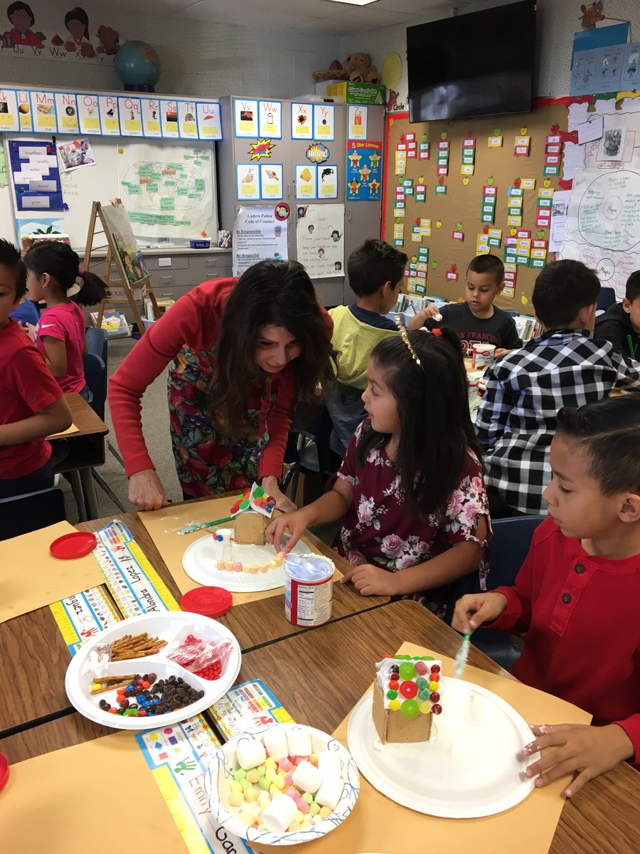 MaestraMMiller's tweet photo. Students communicate with volunteers about their candy house.  #lhcsd #1Team1vision https://t.co/RsHVP5TaoQ