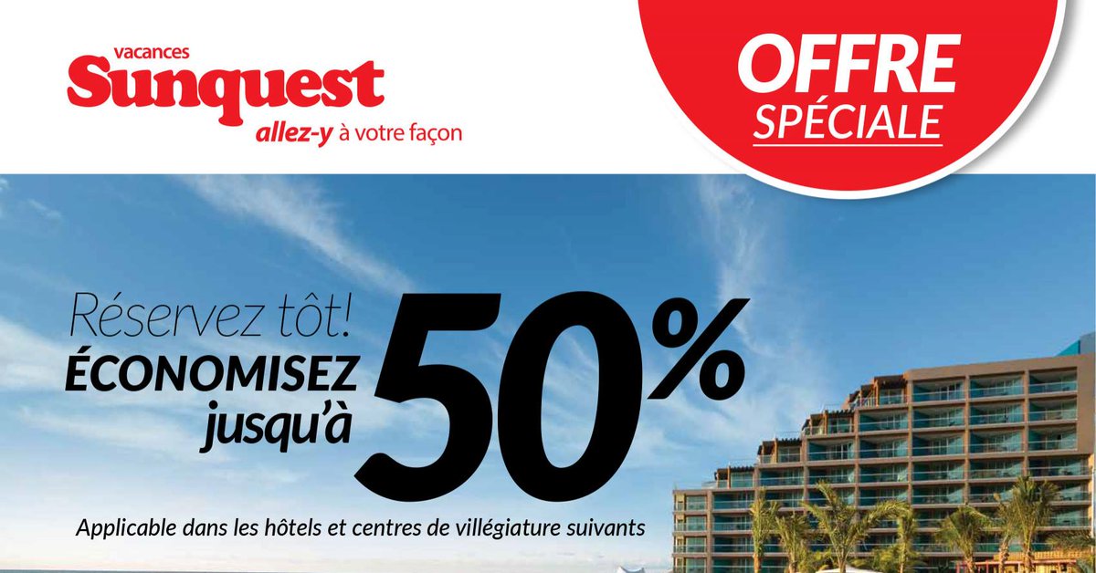 MatMeroy's tweet image. Réservez tôt! Economisez jusqu'à 50% applicable dans les hôtels et ce... promos.voyage/l/u5a319c4f408…