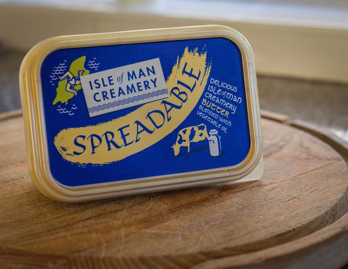 iomcreamery's tweet photo. Keep your eyes peeled for our Isle of Man Creamery Spreadable, appearing in stores this week! Also available to add to your doorstep delivery! #butter #grassfed #isleofman https://t.co/jIplcvsrTe