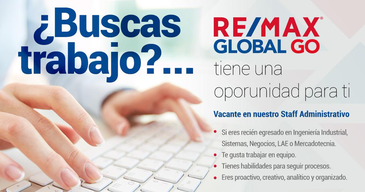 darikfer's tweet photo. ¿Buscas trabajo? #RemaxGlobalGo tiene una oportunidad para ti! Tenemos una vacante en nuestro staff administrativo. #Tampico - https://t.co/YfSTVS7LmY https://t.co/UAgDZR7Kvp