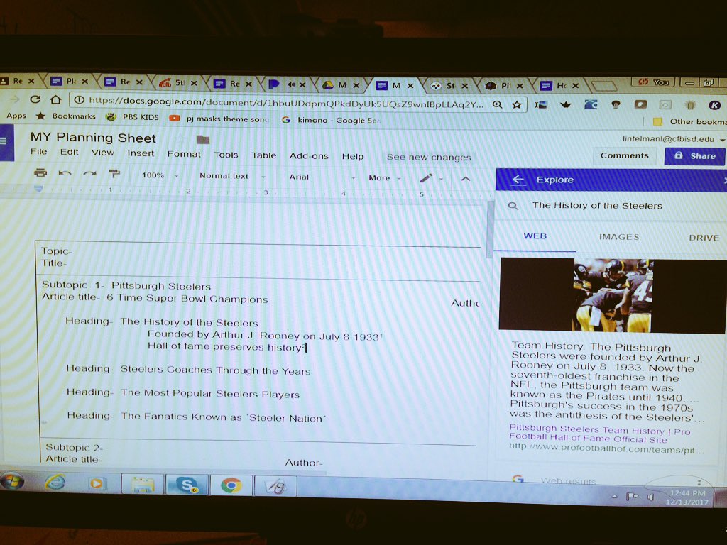 Laurml's tweet image. Taking our #5thgrade #writing magazine #collaborative project to new levels this yr w/ @googledocs tools #exploretool &amp;amp; #citesource tool #challengestudents #edtech #21stcenturyskills #realworldlearning #techsavvy #mcwchallengeaccepted @CFBDLS