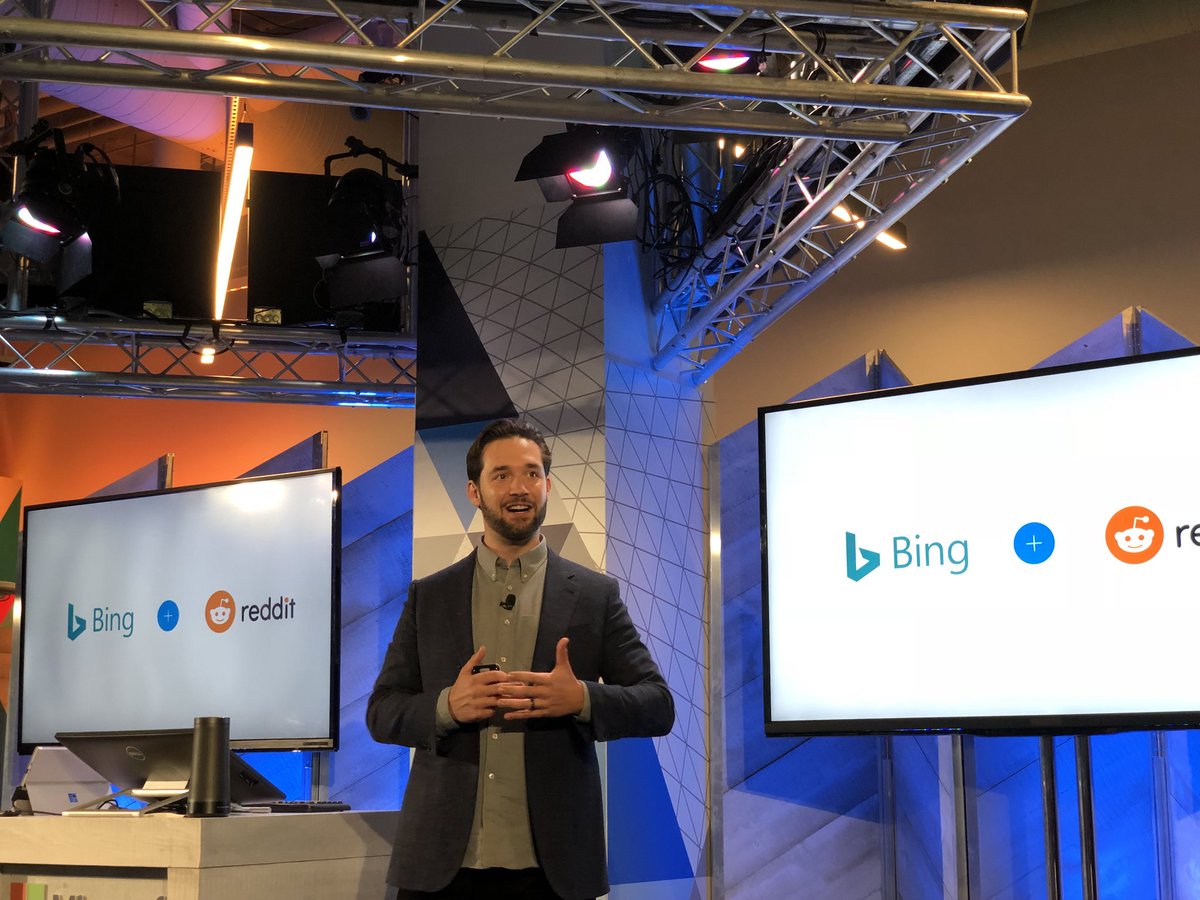 At Microsoft AI event, <a href="/alexisohanian/">Alexis Ohanian 🗽</a> announces deal to integrate Reddit content, including AMAs, into Bing.