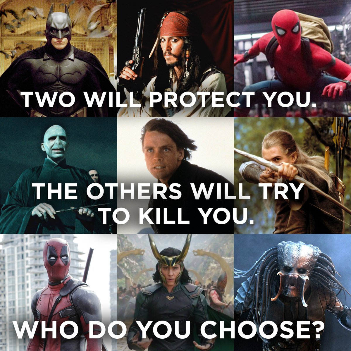Which 2 characters would you choose to defend you against the others?