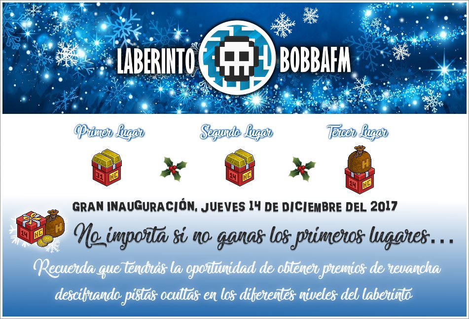 EstacionBobba's tweet photo. ¡GRAN INAUGURACIÓN DEL #LaberintoBobbaFM MAÑANA A PARTIR DE:
7 PM Méx 🇲🇽
8 PM Col 🇨🇴
9 PM Vzla🇻🇪
10 PM Chi &amp; Arg 🇦🇷🇨🇱 

☃️❄️🎅SORTEO POR 20 CRÉDITOS 🎅❄️☃️

REQUISITOS:
❄️Dale RT a este tweet
❄️Síguenos

Finaliza 14/DIC a las 10 PM Hora del centro de México https://t.co/cuJ9X5XnUs