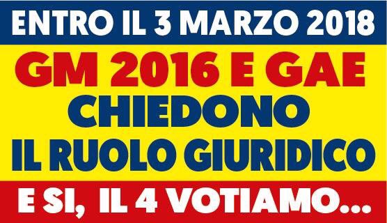 CaterinaGabrie9's tweet photo. #GM2016 
I vincitori di concorso chiedono la #NominaGiuridica2018 perché il concorso tanto sbandierato due anni fa lo HANNO VINTO. Rispettare gli impegni #NoSvincoloTriennale #NoMobilitàStraordinaria 
@valeriafedeli @MiurSocial 

 https://t.co/me0AdaXBgg