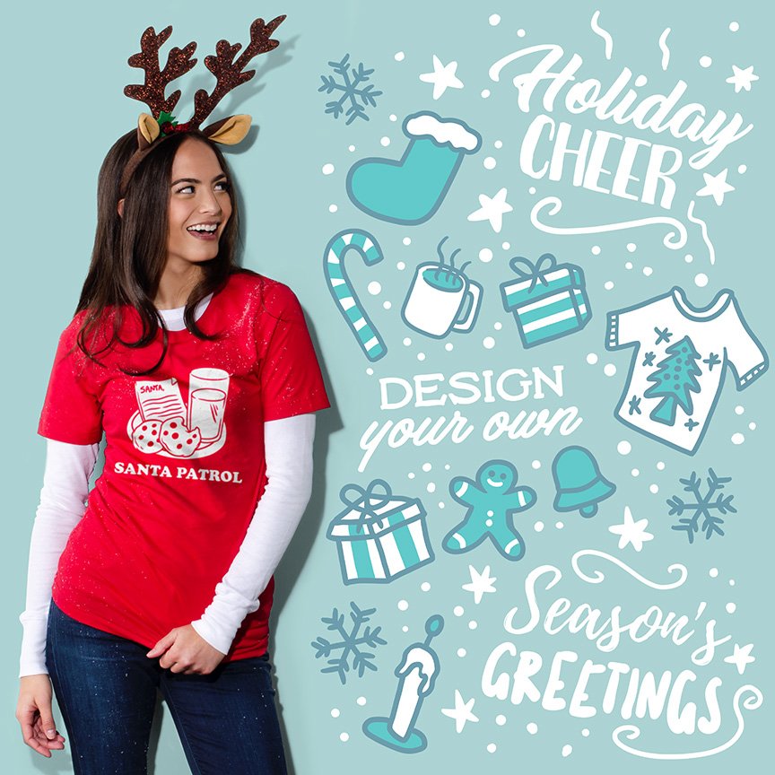 Tis' the the season for holiday tees! #UberPrints #customtees #designyourown #holidaytees