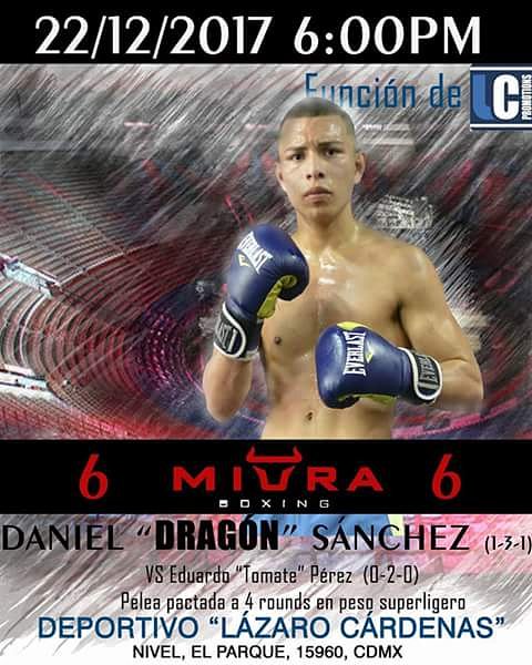 El regreso del "Dragón" Sánchez  a la CDMX #NoTeLoPuedesPerder el próximo 22 de diciembre en el deportivo "Lázaro Cárdenas". Además contaremos con la presencia de cinco Miuras más. #MiuraBoxingTeam #NadaNosDetiene #DragónMiura CC: <a href="/TotalmenteLeo/">Leonardo Riaño</a>