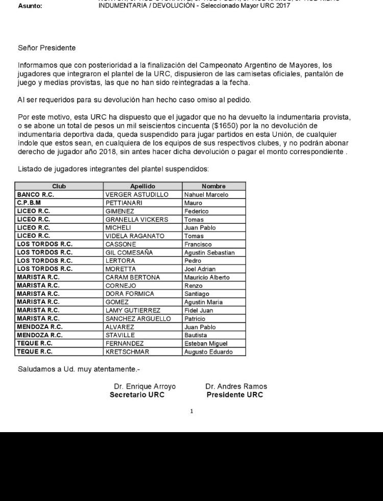 Esto te manda la @U_R_de_CUYO  después de haber jugado el argentino. No solo te da bronca sino que te da mucha vergüenza. Gente que supuestamente predica valores de respeto y compromiso y hoy no solo se caga en eso sino que no valora lo que los jugadores hicieron para estar ahí.