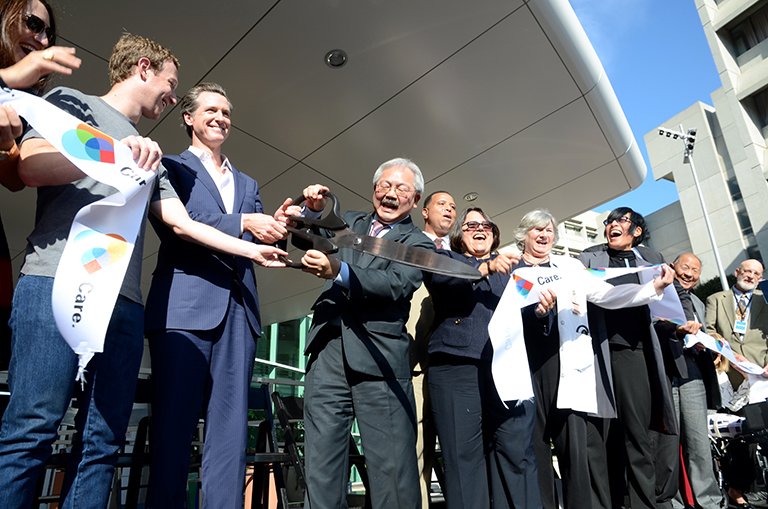 SF_DPH's tweet photo. You were always there for us. Mayor Ed Lee #Zuckerberg San Francisco General ribbon cutting https://t.co/unuip06nUy