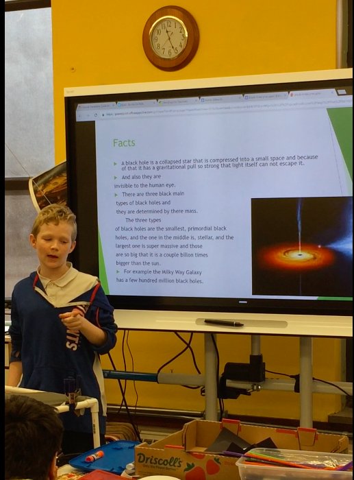 NorthD84's tweet photo. Border Star 6th grader in Gifted Class. Sharing about black holes.
#BorderStar, #gifted, #builtforthis https://t.co/S1IvdLUlxu