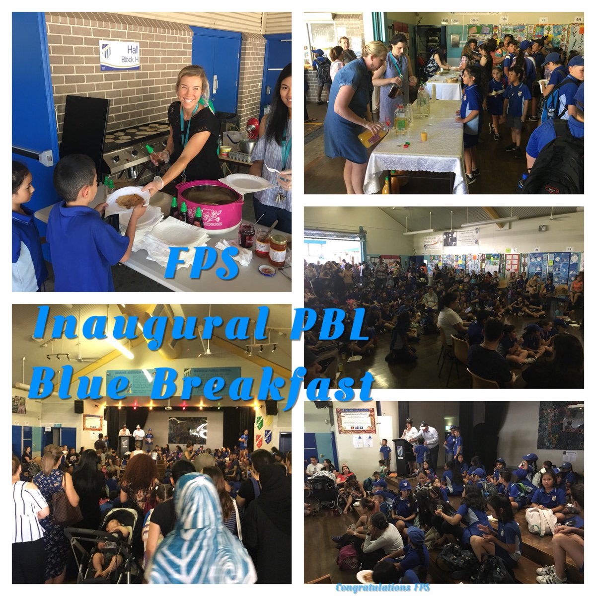 mr_i_casey's tweet photo. Over 120 parents and 240 students attend FPS inaugural PBL blue breakfast- that’s lots of positivity. https://t.co/sN3xdq9YX1