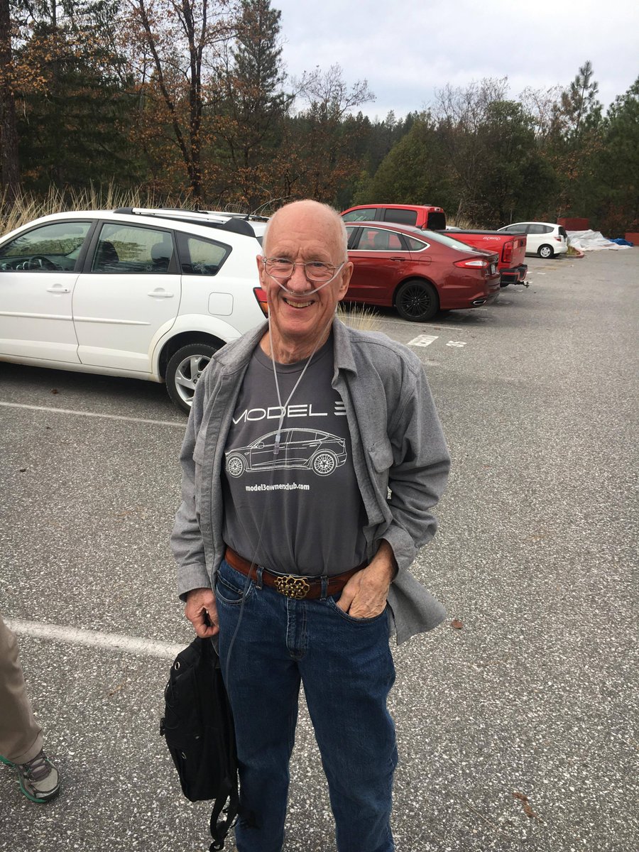 bonnienorman's tweet photo. 3) I asked @DevinaKSingh, a friend who works for Tesla &amp; owns a Model 3, if she'd show off her car so he could experience it at least. On 11/25, she was at his house, insisting he drive the car hard. (Check the Tesla grin.) https://t.co/5mIEQs1Hle