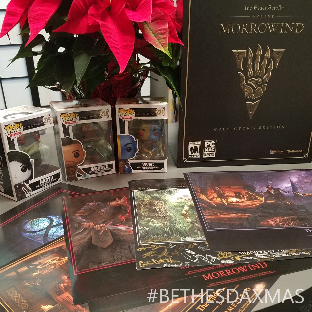 bethesda's tweet image. RT to enter! Welcome to the Guild of #ESO Giving! This #BethesdaXmas bundle will include:

- Morrowind Collector's Edition [PC]
- ESO Morrowind Funko Pop! Figure set
- Collection of posters

Official Rules: beth.games/2ADd8WY