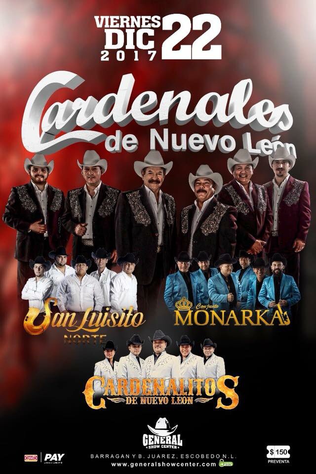 CardenalesDeNL's tweet photo. #Viernes22DeDiciembre2017 @generalshowcent @SanLuisitoNorte #ConjuntoMonarka @CardenalitosdNL #NoFaltes https://t.co/SEuzImeahv