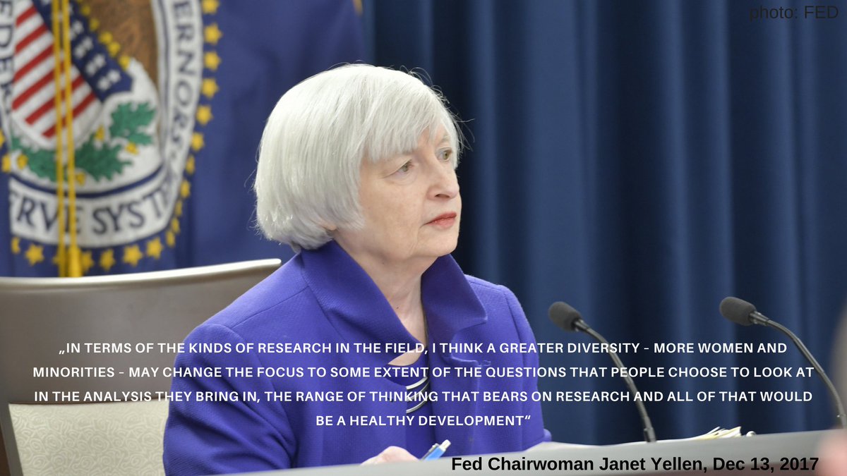 PowerWomenCity's tweet photo. #Diversity advocate #FED Chairwoman Janet Yellen encourages women and minorities to pursue economics during her last press conference in the office. https://t.co/XZEM4Qo0P7