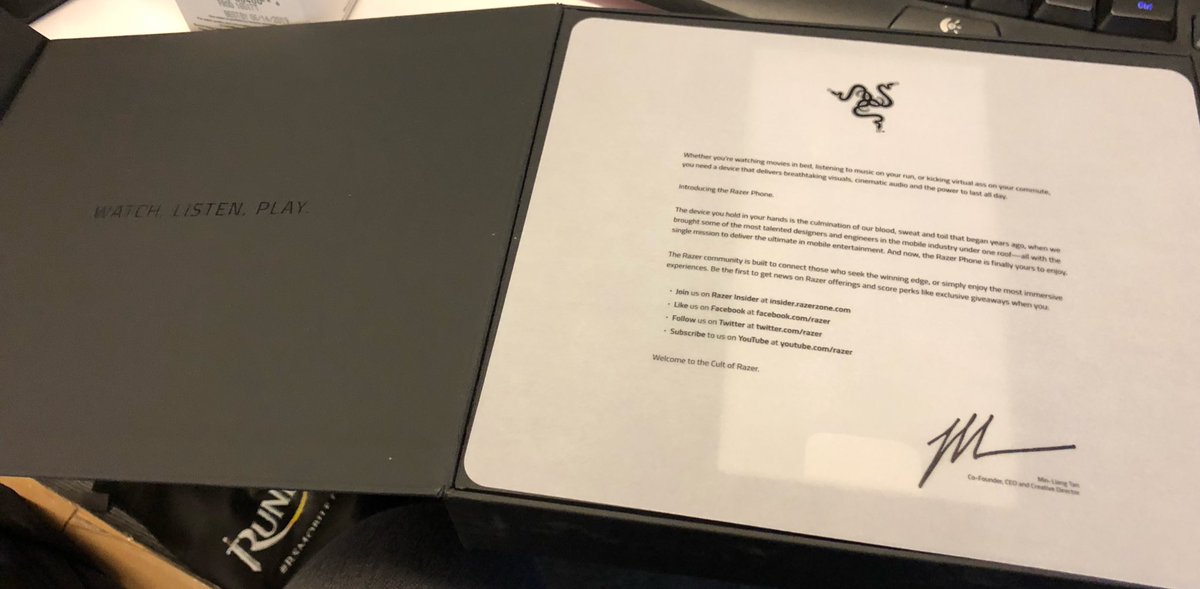 theGunrun's tweet photo. Got the Razer Phone! Going to give it a look for IRL and whatnot. Let me know if you want something tested! https://t.co/BClpF3uuXG