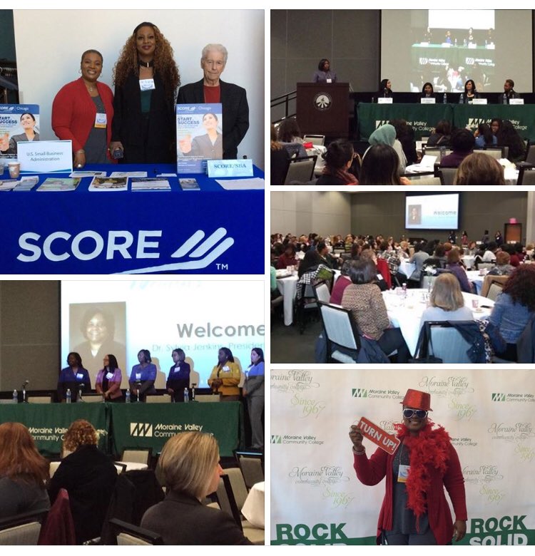 CarolCollum's tweet photo. Meeting some powerful women at the Women’s Leadership Conference at Moraine Valley Community College. Theme: Are You Willing to Go Beyond? #ScoreChicago #WLCMVCC @SCOREChicago @morainevalley https://t.co/M0nyMJIXlZ