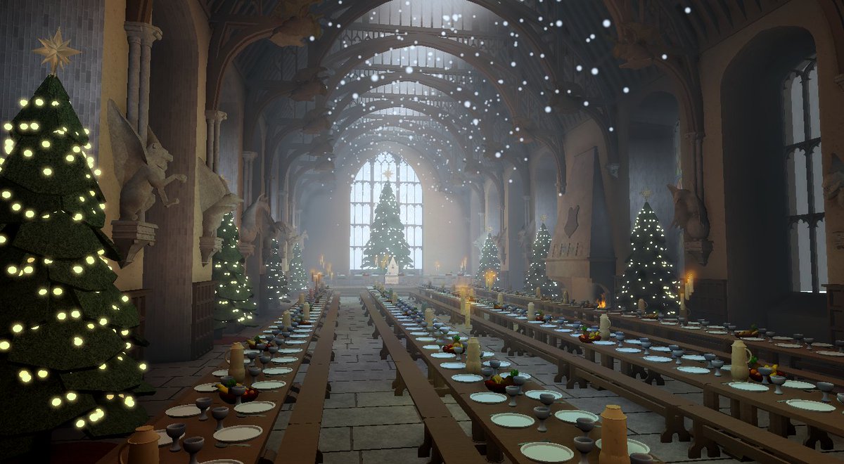 Jisk Jiskpirate On Twitter Happy December Everyone I Found Some Time This Evening And Brought You This Hogwarts During The Christmas Holiday Explore The Snowy Grounds Courtyard And The Beautifully Decorated Great - hogwarts academy of witchcraft and wizardry roblox