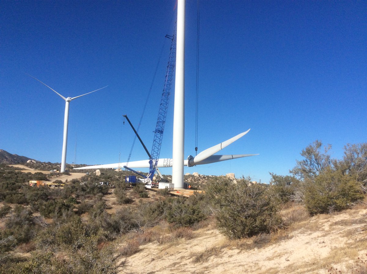 TuleWind's tweet photo. Hot off the press! Tule Wind finished erecting all 57 turbines today. We’ve started to commission turbines and produce test power. More to come! https://t.co/nen8FbbBC4
