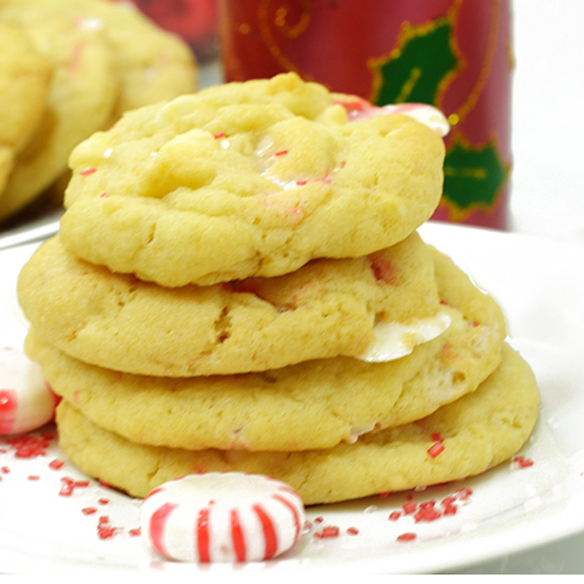 White Chocolate Peppermint Cookies goo.gl/tu4Vd5 #cookies #recipe #foodvideo #holidays #Christmas