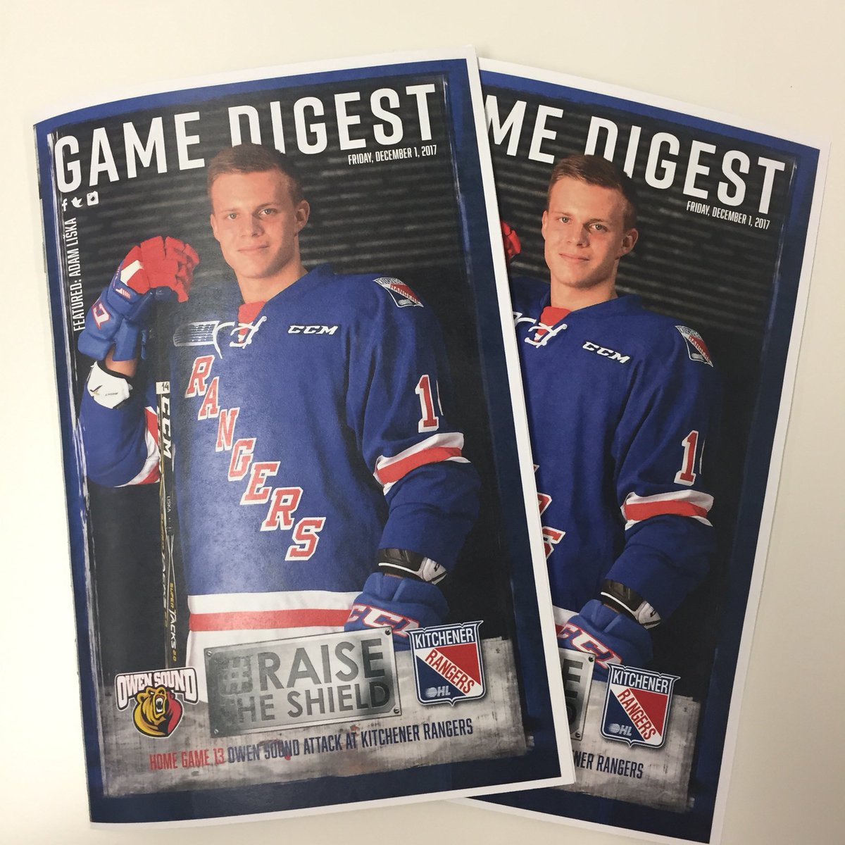 OHLRangers's tweet photo. There’s still time to get your #GameDigest on the concourse during tonight’s game!

Featuring: 1️⃣4️⃣ Adam Liska https://t.co/sPxYtyWcia