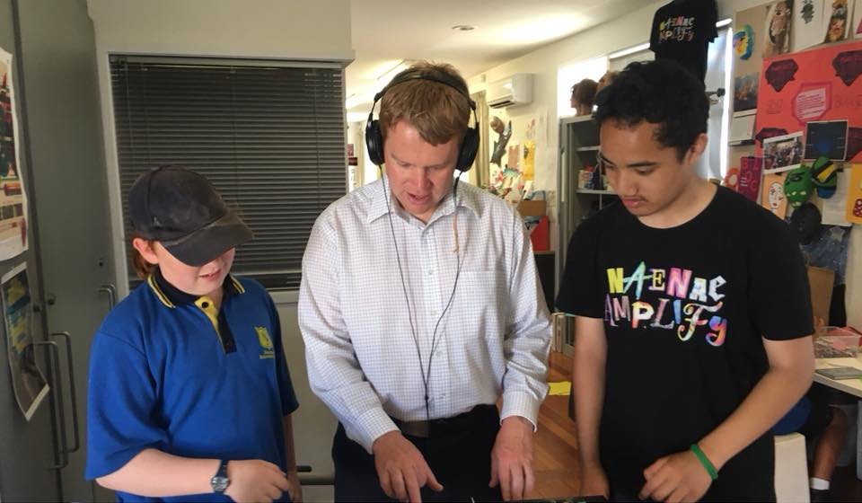 Labour MP for Rimutaka <a href="/chrishipkins/">Chris Hipkins</a> hits the turntables at the <a href="/NaenaeClubhouse/">Naenae Clubhouse</a> yesterday #nzpol
