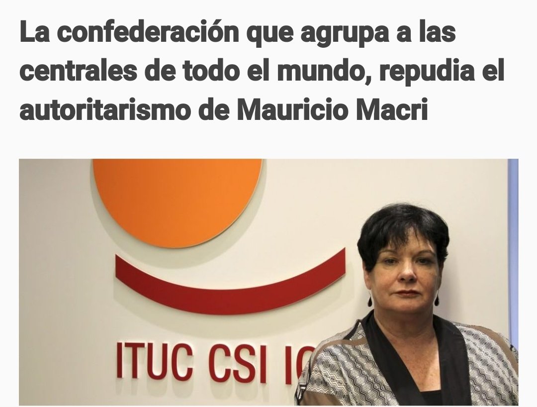 Las Centrales del mundo repudian el autoritarismo de <a href="/Mauriciomacri/">Mauricio Macri</a> ⤵️
cta.org.ar/la-confederaci…
