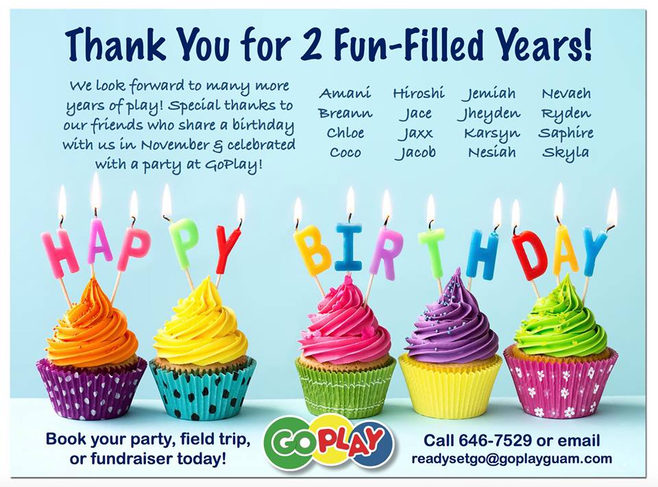 goplayguam's tweet photo. 🎈Thanks to all who celebrated our 2nd Anniversary with us! 🎉Watch out for our holiday specials &amp; give the gift of play from #GoPlayGuam! 🎅 https://t.co/IuzluewByB