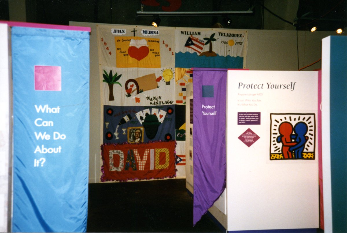exploratorium's tweet image. #WorldsAIDSDay we remember all the lives lost, recognize the progress made, and support the community work to be done as we come together for solutions.

Photos from the Explo archives: Hosting the @AIDSQuilt at “What About AIDS?: Science, Art &amp;amp; Human Stories” Exhibition, 1996